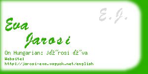 eva jarosi business card